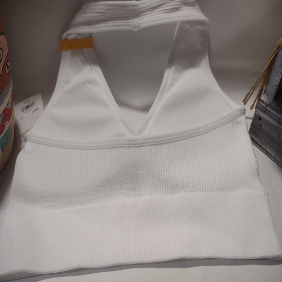 Nwt SO® Seamless Ribbed Halter Bralette White Junior New - Picture 6 of 8